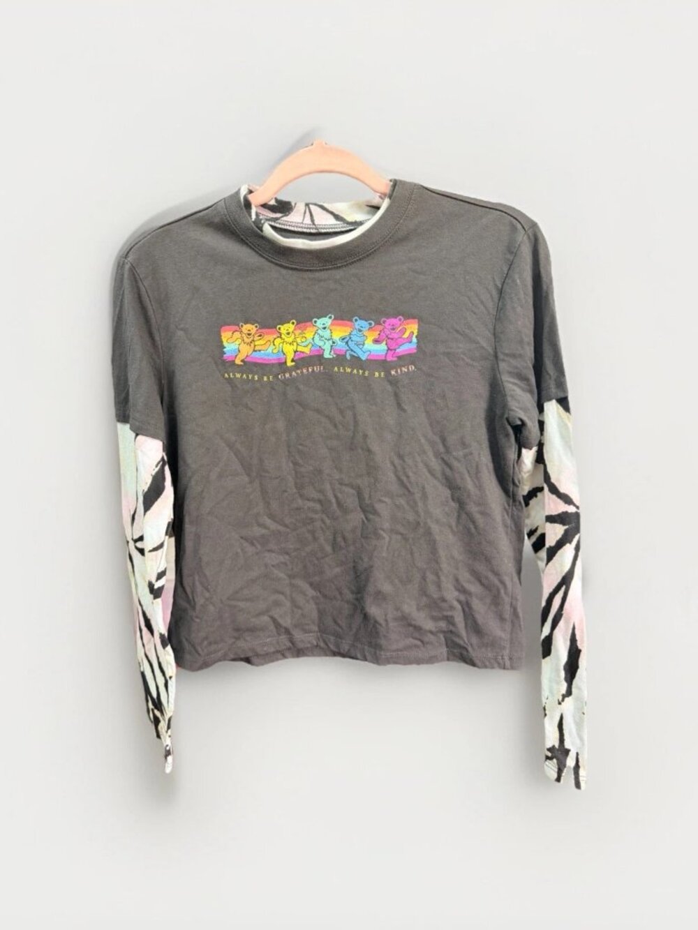 Grateful Dead Semi Crop Tie Dye Sleeve Sweater Small
